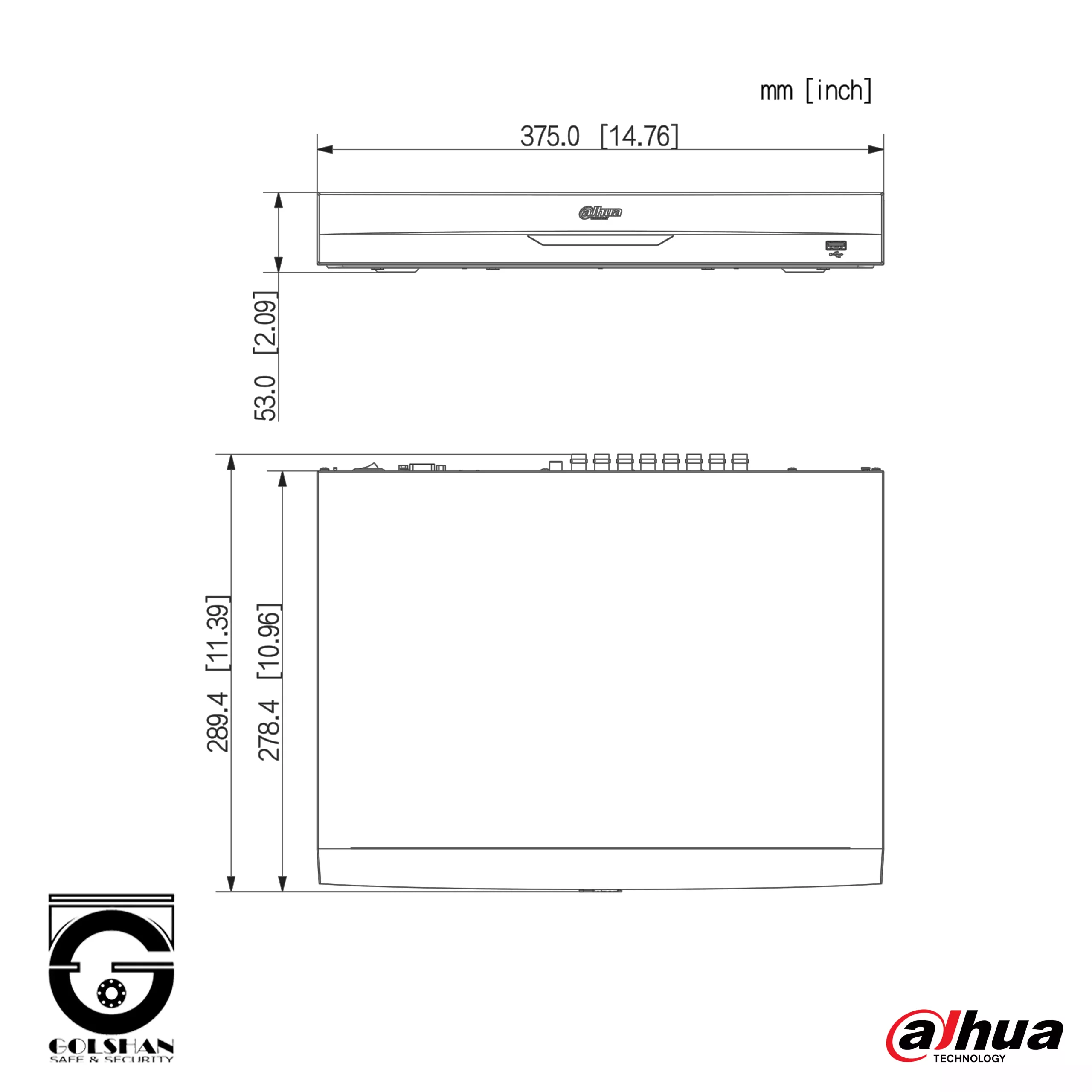 ابعاد دستگاه ضبط داهواXVR5216AN-I3